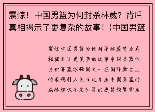 震惊！中国男篮为何封杀林葳？背后真相揭示了更复杂的故事！(中国男篮为什么不归化林书豪)